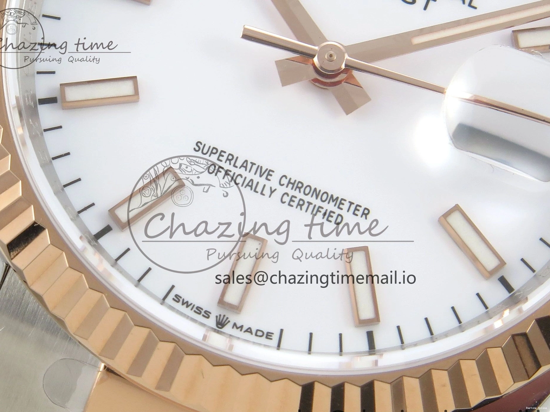 0415 DateJust 36 SS RG ARF 1:1 Best Edition 904L Steel White Stick Dial on Oyster Bracelet SH FashionForward 84